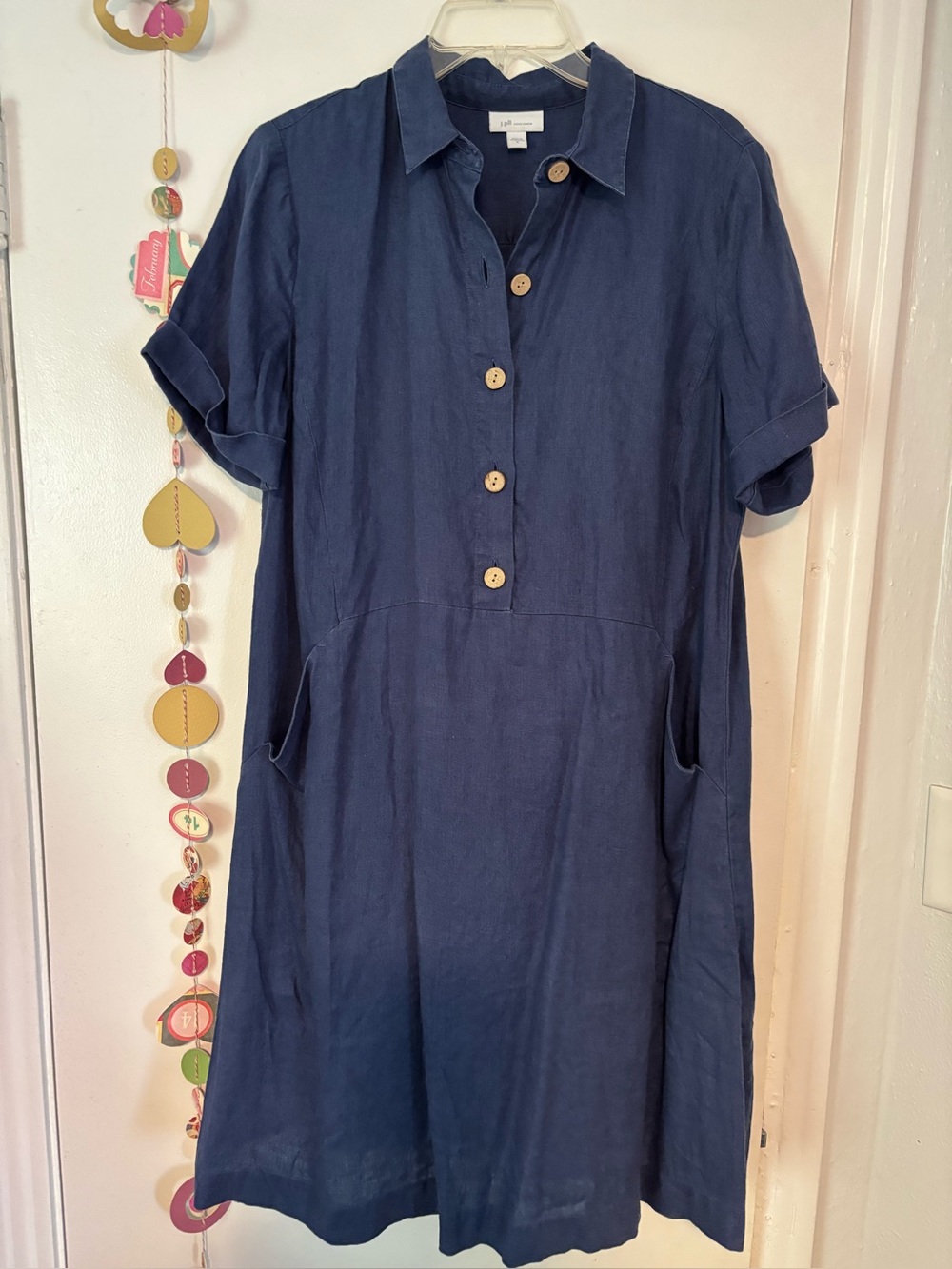 J.Jill linen collared dress Sz M